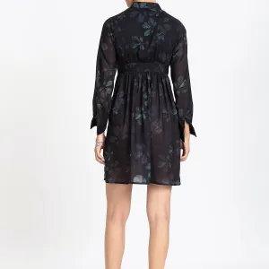 Black Printed Mini Dress Women Stylish Everyday Outfit