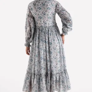 Women Ruffle Printed Dress Trendy Daywear Outfit