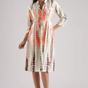 Women Shibori Midi Dress Stylish Ethnic...