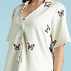 Women Butterfly Co-Ord Set Stylish Summe...