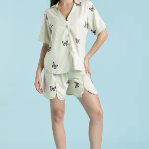 Women Butterfly Co-Ord Set Stylish Summer Outfit