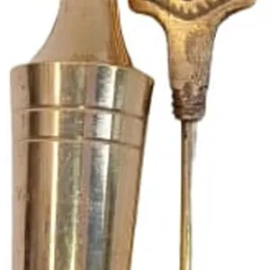Mii Art Brass Surmedani With Funnel/Kuppi and Surma Use in Eye's Makeup[Size-13-cm]Pack OF 1 pcs Funnel,2 Surma Packed, 1 Brass Surmedani