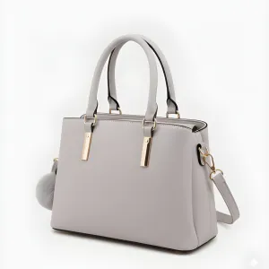 Premium Quality Women’s Stylish Handbag | Elegant PU Leather Shoulder & Tote Bag for Ladies | Spacious Multi-Compartment Design with Golden Hardware & Fur Ball Charm | Perfect for Office, Daily Use, Travel & Parties