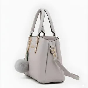 Premium Quality Women’s Stylish Handbag | Elegant PU Leather Shoulder & Tote Bag for Ladies | Spacious Multi-Compartment Design with Golden Hardware & Fur Ball Charm | Perfect for Office, Daily Use, Travel & Parties