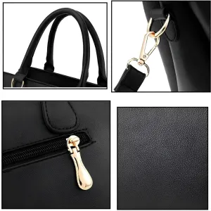 Premium Quality Women’s Stylish Handbag | Elegant PU Leather Shoulder & Tote Bag for Ladies | Spacious Multi-Compartment Design with Golden Hardware & Fur Ball Charm | Perfect for Office, Daily Use, Travel & Parties