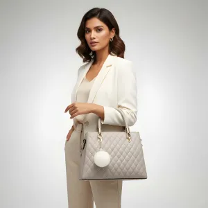Premium Quality Women’s Stylish Handbag | Elegant PU Leather Shoulder & Tote Bag for Ladies | Spacious Multi-Compartment Design with Golden Hardware & Fur Ball Charm | Perfect for Office, Daily Use, Travel & Parties