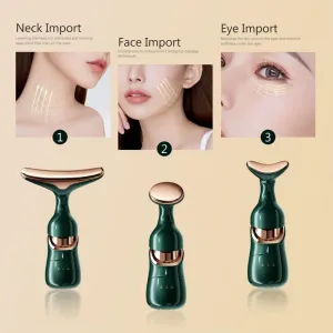 3 in 1 vibrating face neck eye massager for firm glowing skin