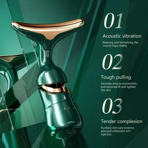 3 in 1 vibrating face neck eye massager for firm glowing skin