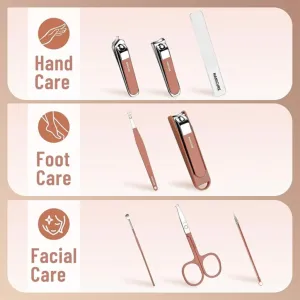 8 in 1 manicure pedicure kit with stainless steel grooming tools