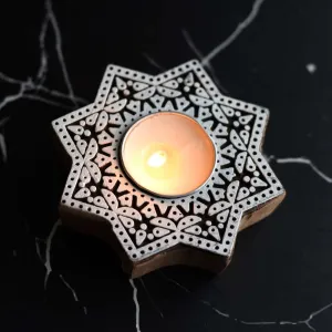 Aesthetic Living Sitara Wooden T-Light H...