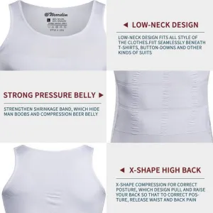 Premium Men’s Slimming Body Shaper Vest Shirt | Abs & Abdomen Slim Stretchable Tummy Tucker Compression Vest | Sleeveless Body Shapewear for Men