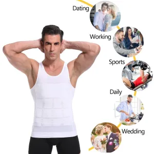 Premium Men’s Slimming Body Shaper Vest Shirt | Abs & Abdomen Slim Stretchable Tummy Tucker Compression Vest | Sleeveless Body Shapewear for Men