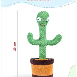 Electronic Dancing Cactus Toy with Lighting, Singing Cactus | Recording and Repeat Your Words | Cactus Mimicking Toy for Kids