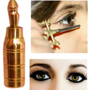 Brass Surmedani With Funnel/Kuppi And Surma Use In Eye's Makeup [Size-7-cm] Pack Of-1 Funnel, 2 Surma Packed,1 Brass Surmedani