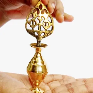 Brass Surmedani With Funnel/Kuppi And Surma Use In Eye's Makeup [Size-12-cm] Pack Of-1 Funnel, 2 Surma Packed,1 Brass Surmedani