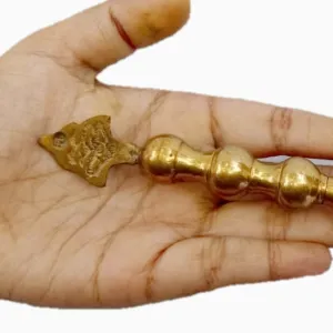 Brass Surmedani With Funnel/Kuppi And Surma Use In Eye's Makeup [Size-7-cm] Pack Of-1 Funnel, 2 Surma Packed,1 Brass Surmedani