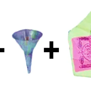 Brass Surmedani With Funnel/Kuppi And Surma Use In Eye's Makeup [Size-8-cm] Pack Of-1 Funnel, 2 Surma Packed,1 Brass Surmedani