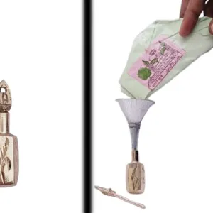 Brass Surmedani With Funnel/Kuppi And Surma Use In Eye's Makeup [Size-8-cm] Pack Of-1 Funnel, 2 Surma Packed, 1 Brass Surmedani