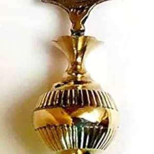 Brass Surmedani With Funnel/Kuppi And Surma Use In Eye's Makeup [Size-13-cm] Pack Of-1 Funnel, 2 Surma Packed, 1 Brass Surmedani