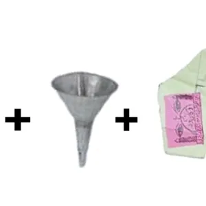 Mii Art Brass Surmedani With Funnel/Kuppi And Surma Use In Eye's Makeup [Size-15-cm]Pack Of-1 Funnel, 2 Surma Packed, 1 Brass Surmedani