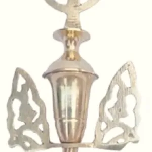 Mii Art Brass Surmedani With Funnel/Kuppi And Surma Use In Eye's Makeup [Size-15-cm]Pack Of-1 Funnel, 2 Surma Packed, 1 Brass Surmedani