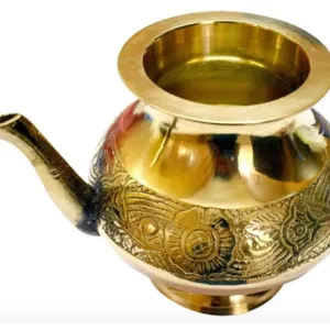 Mii Art Brass Neti Pot Pooja Lota / Karva for Karvachauth & Kalash | Medium Brass Lota 250 ml (Size – 10 cm) | Pack of 1