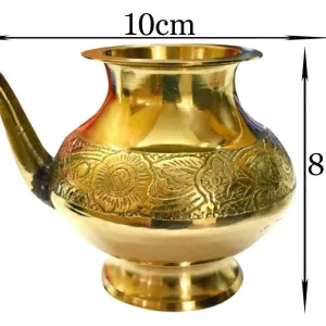 Mii Art Brass Neti Pot Pooja Lota / Karva for Karvachauth & Kalash | Medium Brass Lota 250 ml (Size – 10 cm) | Pack of 1