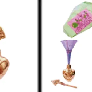 Brass Surmedani With Funnel/Kuppi And Surma Use In Eye's Makeup [Size-7-cm] Pack Of-1 Funnel, 2 Surma Packed,1 Brass Surmedani