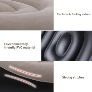 Outdoor Folding Lounger Flocking Lazy Couch, 2-in-1 Lounge Bed Set Portable Recliner with Air Pump