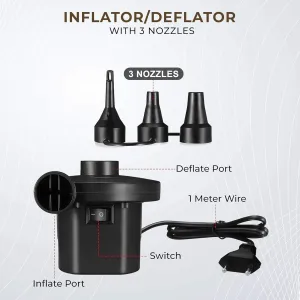 Outdoor Folding Lounger Flocking Lazy Couch, 2-in-1 Lounge Bed Set Portable Recliner with Air Pump