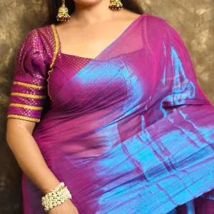 Plain Tissue Saree with Blouse Piece | E...