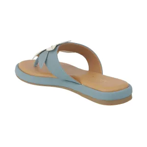 Women’s Floral Thong Flats | Slip-On Mules with Large Flower | Summer Casual