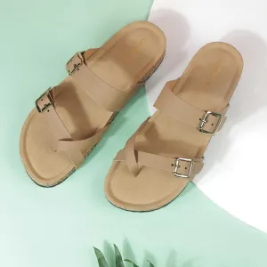 Women’s Double-Strap Cork Slides | Adjus...