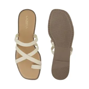 Women’s Minimal Slip-On Flats | Thin Strap Slides with Toe Loop | Casual Wear