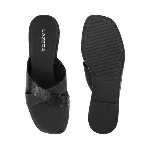 Women’s Comfort Cross-Strap Mules | Vegan Leather Slip-Ons | Cushioned Footbed