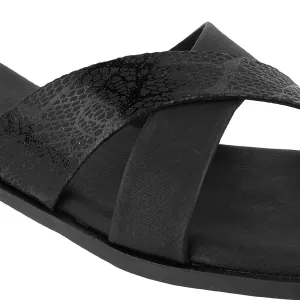 Women’s Comfort Cross-Strap Mules | Vegan Leather Slip-Ons | Cushioned Footbed