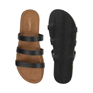 Women’s Triple Strap Slides | Mule Sandals with Contoured Footbed | Everyday Wear