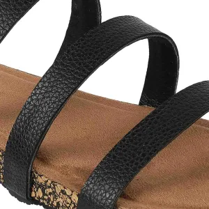 Women’s Triple Strap Slides | Mule Sandals with Contoured Footbed | Everyday Wear