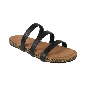 Women’s Triple Strap Slides | Mule Sandals with Contoured Footbed | Everyday Wear