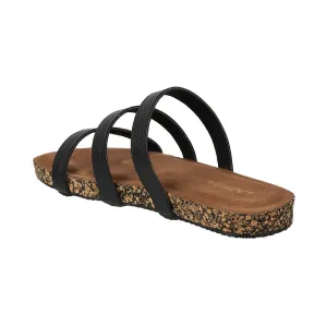 Women’s Triple Strap Slides | Mule Sandals with Contoured Footbed | Everyday Wear