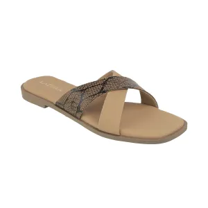 Women’s Comfort Cross-Strap Mules | Vegan Leather Slip-Ons | Cushioned Footbed