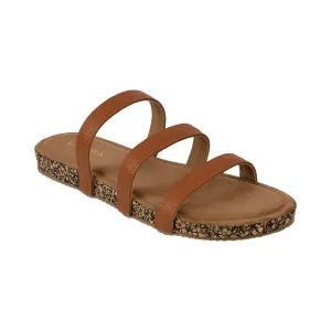 Women’s Triple Strap Slides | Mule Sandals with Contoured Footbed | Everyday Wear