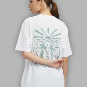 TWIN MERMAID GRAPHIC PRINTED OVERSIZED T-SHIRT