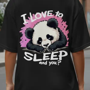 PANDA GRAPHIC PRINTED OVERSIZED T-SHIRT