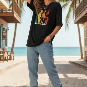 SUNSET BOARD GRAPHIC PRINTED OVERSIZED TEE