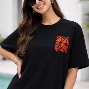 BIRD GRAPHIC PRINTED OVERSIZED TEE