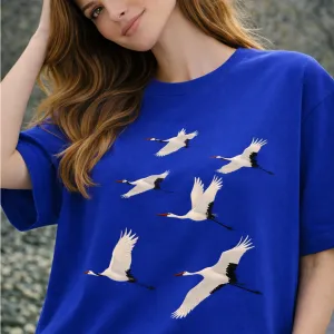 FLYING CRANES OVERSIZED TEE
