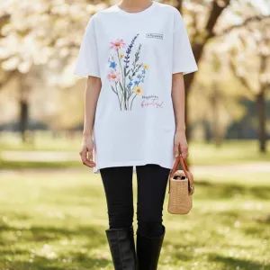 FLOWER PRINTED OVERSIZED T-SHIRT
