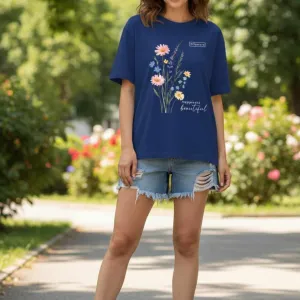 FLOWER PRINTED OVERSIZED T-SHIRT