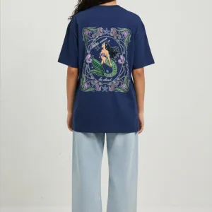 MERMAID GRAPHIC PRINTED OVERSIZED T-SHIR...